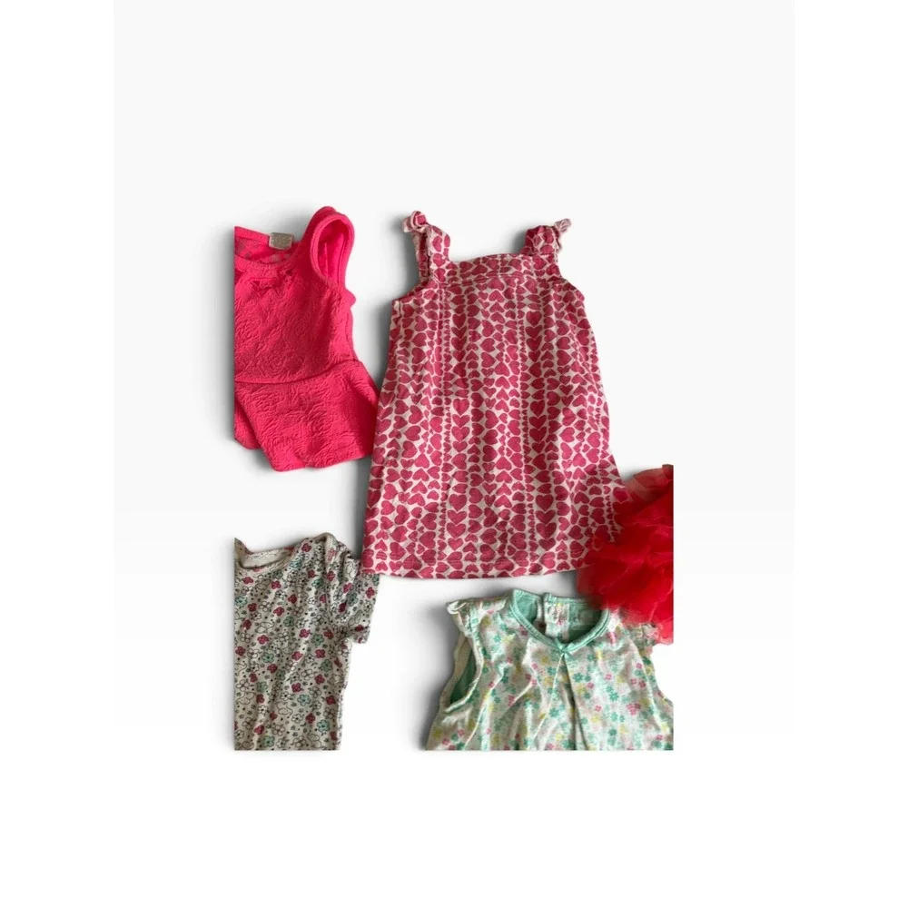 Carter's Baby Girl 18M Mixed Lot 7pc Tutu Dress Peplum Bodysuits Floral Pink Red